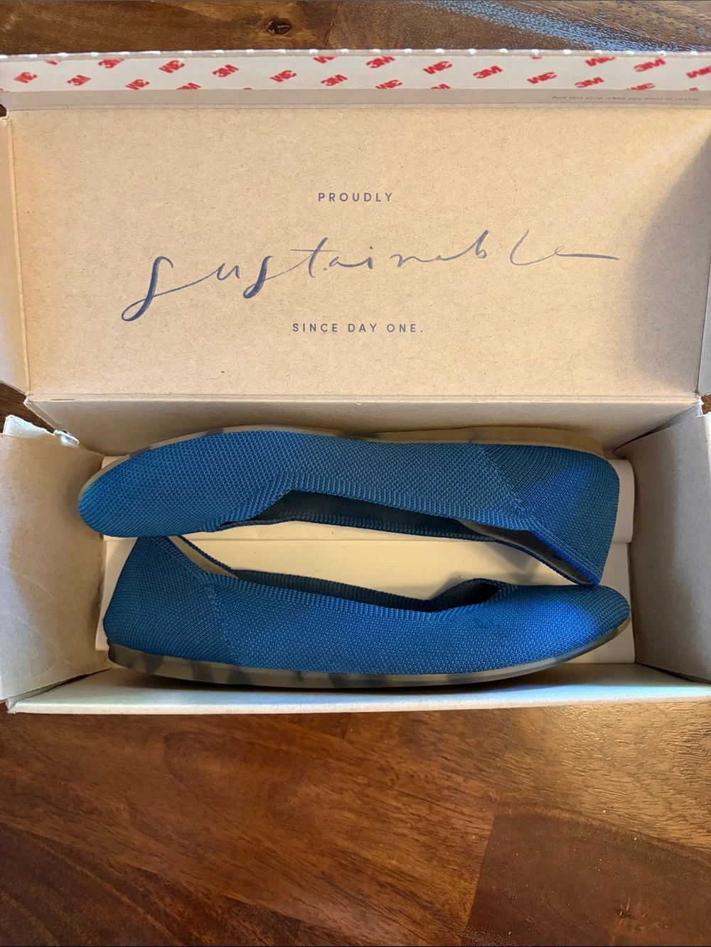 Rothy's Electric Blue Knit Ballet Flats